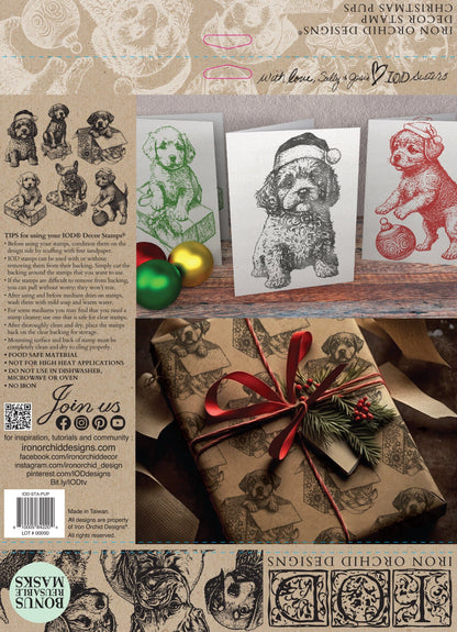 Christmas Pups Stamp Pickin' Boots Vintage