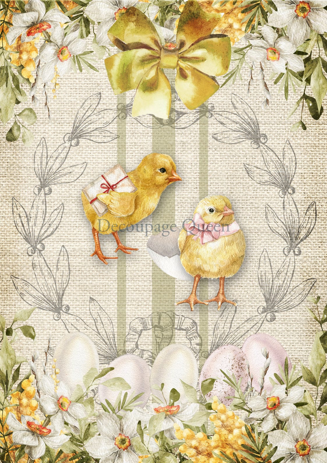 Easter Chicks Rice Paper Pickin' Boots Vintage