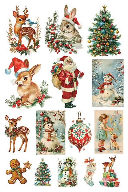 Kitschy Christmas IOD Transfer 8x12 Pad Pickin' Boots Vintage