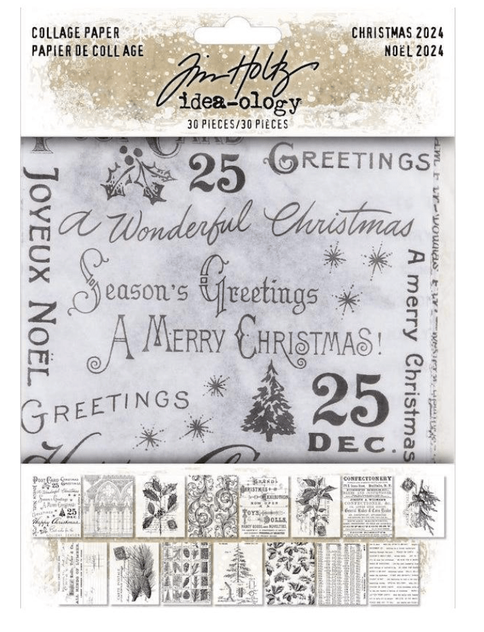 Tim Holtz Idea-ology Christmas 2024 Collage Paper Pickin' Boots Vintage